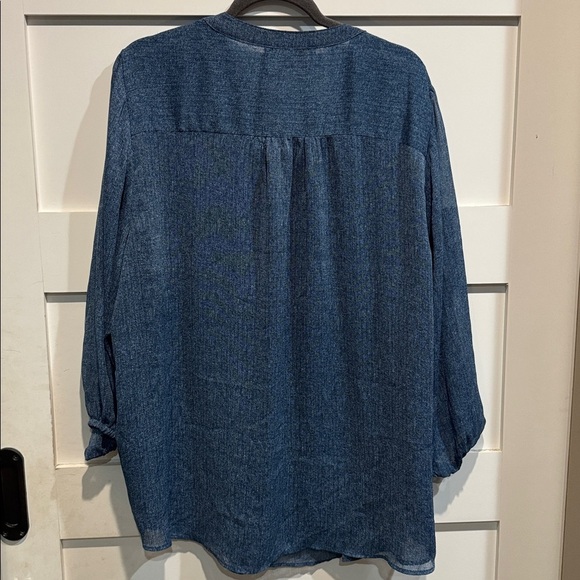 Tommy Hilfiger Navy Blouse with Button Detail - Picture 3 of 3